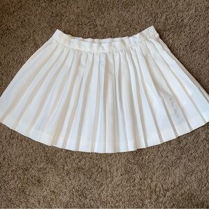 Le Coq Sportif Mini Skirt Womens Size 12 White Pleated Tennis Pickleball Vintage
